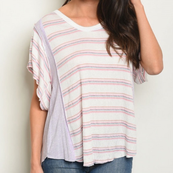 Striped boho ribbed top - Picture 2 of 8